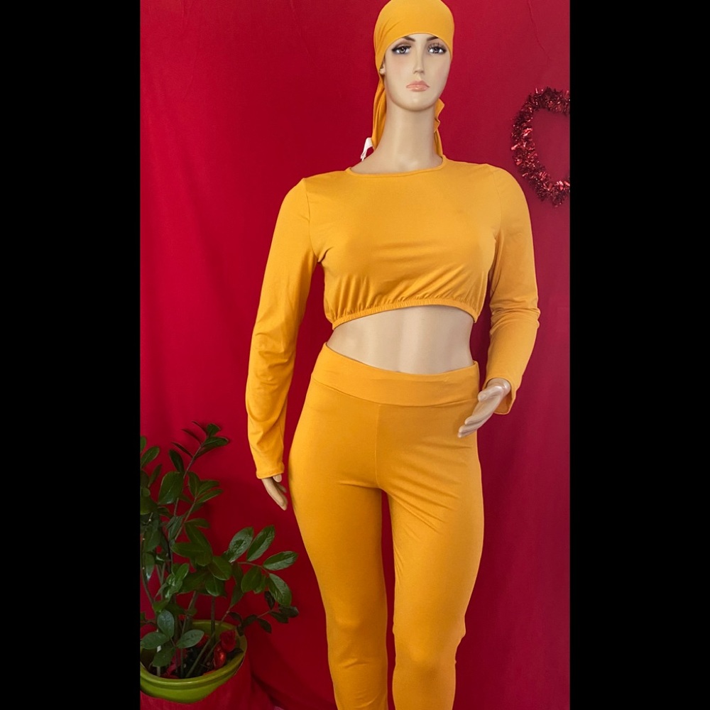 Set 3pz blouse and pants, bandana plus size